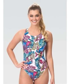 Dolfin Classics Women's Coral Reef Print One Piece Swimsuit Swimwear