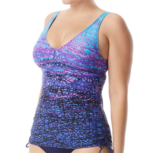 TYR Arctic V-Neck Women's Tankini: Purple Swimwear 5 TYR Arctic V-Neck Women's Tankini: Purple Swimwear