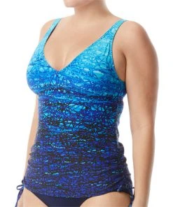 TYR Arctic V-Neck Women's Tankini: Blue Swimwear 11 TYR Arctic V-Neck Women's Tankini: Blue Swimwear