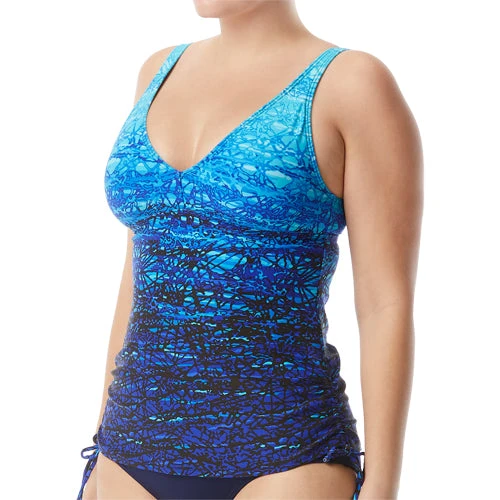 TYR Arctic V-Neck Women's Tankini: Blue Swimwear 8 TYR Arctic V-Neck Women's Tankini: Blue Swimwear