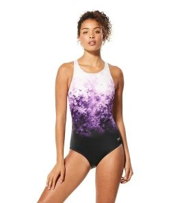 Speedo Printed High Neck One Piece Swimwear