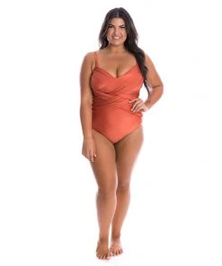 Swimwear Capriosca Rust Criss Cross One Piece