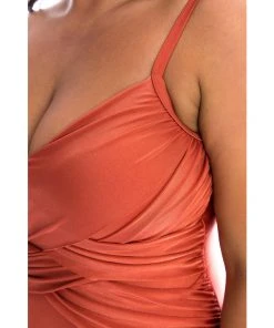 Swimwear Capriosca Rust Criss Cross One Piece