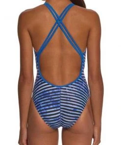 Swimwear Speedo Women's Pro LT Racing Stripe Volt Back One Piece Swimsuit