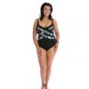 Capriosca Ink & Water Criss Cross One Piece Swimwear
