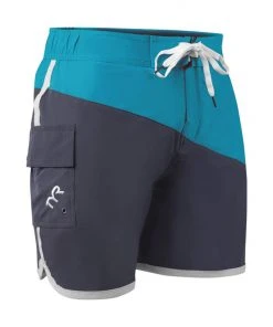 TYR Bulldog Diagonal Splice Boardshort Grey/Blue Swimwear