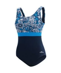 Dolfin Aquashape Santorini Color Block Moderate Scoop Back 1-Piece Swimwear