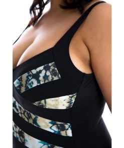 Capriosca Ink & Water Criss Cross One Piece Swimwear 10 Capriosca Ink & Water Criss Cross One Piece Swimwear