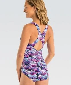 Dolfin Aquashape Lotus Print Conservative Lap Suit Swimwear