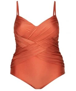 Swimwear Capriosca Rust Criss Cross One Piece