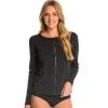 Dolfin Aquashpe Zip Front Swim Jacket- Black Rash Guards