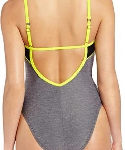 Speedo Heathered Clip Back One Piece Swimwear