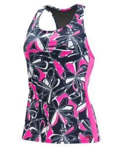 Dolfin Aquashape Knotty Flowers Racerback Tankini Top Swimwear 24 Dolfin Aquashape Knotty Flowers Racerback Tankini Top Swimwear