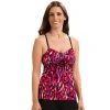 Dolfin Aquashape Womens Ikat Tie Front Tankini Top Swimwear
