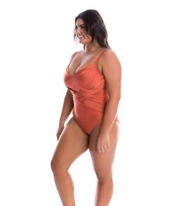 Swimwear Capriosca Rust Criss Cross One Piece