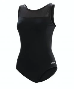 Dolfin Aquashape Black Power Mesh V-2 Back One Piece Swimsuit