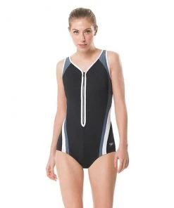 Speedo Endurance+ Plunge Zip Contour Womens's Swimsuit Swimwear