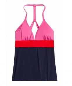 Carve Dahlia Tankini: Fuchsia W. Navy Swimwear