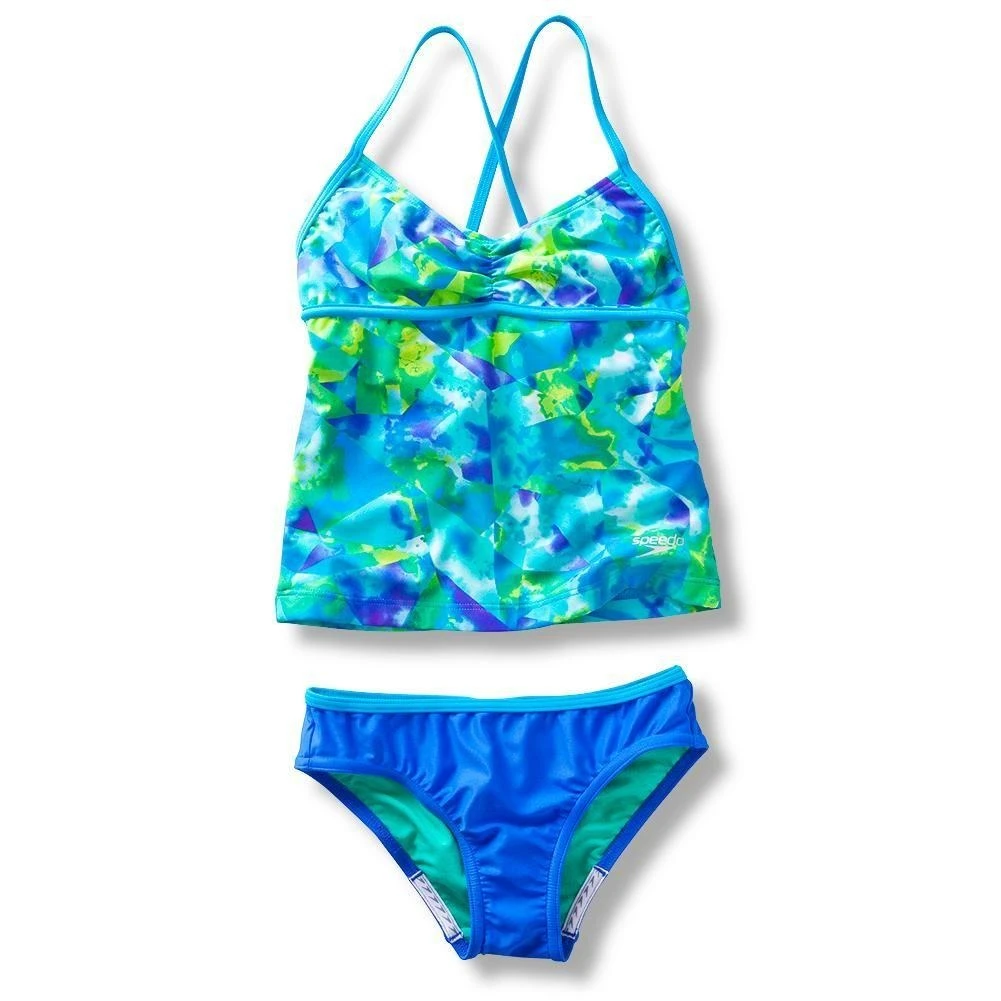 Speedo Girls Tie Dye Sky Tankini Set 3 Speedo Girls Tie Dye Sky Tankini Set