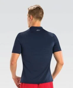 Dolfin Men's Mock Neck Short Sleeve Rash Guard