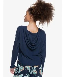 Tops Roxy Cozy Day Long Sleeve Rib Knit Hoodie