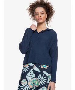 Tops Roxy Cozy Day Long Sleeve Rib Knit Hoodie
