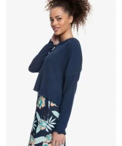 Tops Roxy Cozy Day Long Sleeve Rib Knit Hoodie