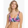 Roxy Tropical Oasis Smocked Bralette Bikini Top Missy Swimwear