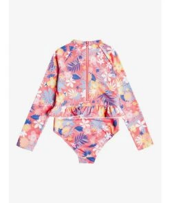 Roxy Girls Hibiscus Party Long Sleeve UPF 50 One Piece Rashguard 9 Roxy Girls Hibiscus Party Long Sleeve UPF 50 One Piece Rashguard