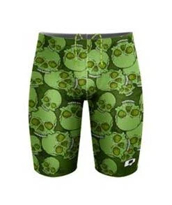Q Swimwear Green Skulls Jammer