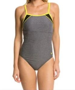 Speedo Heathered Clip Back One Piece Swimwear