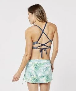 Missy Swimwear Carve Hoku Swim Skirt- White Palms