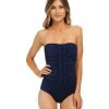 Jantzen Pintucked Bandeau One Piece Swimsuit Swimwear
