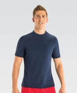 Dolfin Men's Mock Neck Short Sleeve Rash Guard